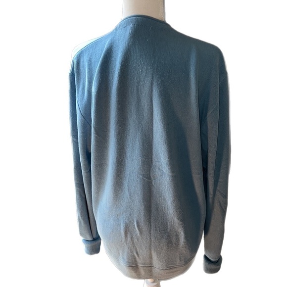 Vintage Ash Creek Grandpa Sweater Baby Blue Knit Button Up V-Neck Cardigan  L - Picture 4 of 9